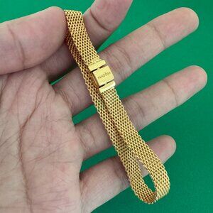 Pandora Gold Mesh Bracelet with Branded Clasp size 7.9